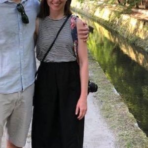 Madewell mini stripe racer high neck tank